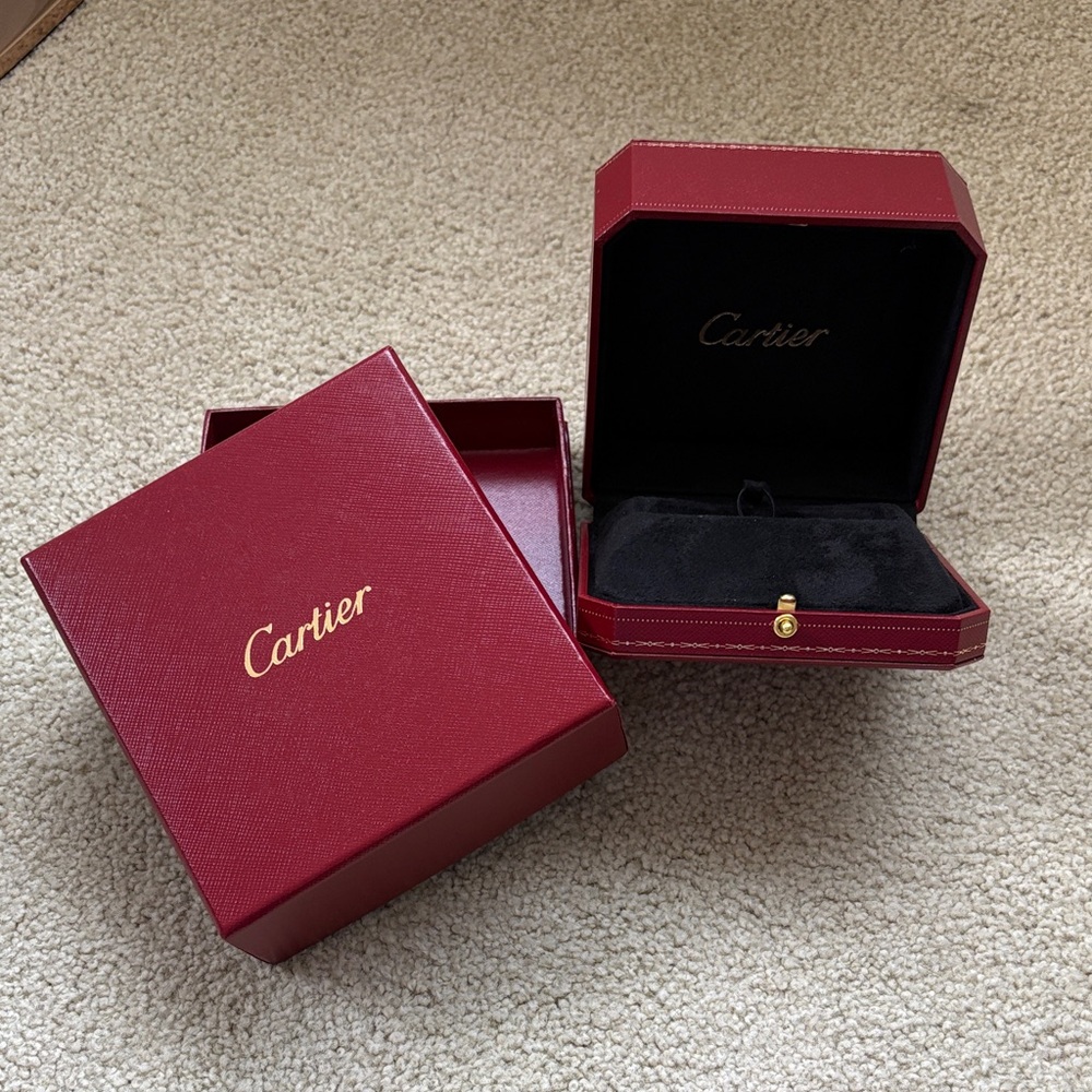 Cartier Burgundy and Gold Jewelry Box